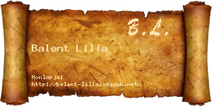 Balent Lilla névjegykártya